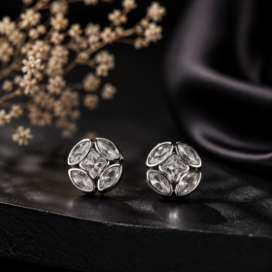Crystal Floral Stud Earrings
