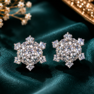 Premium Floral Crystal Stud Earrings