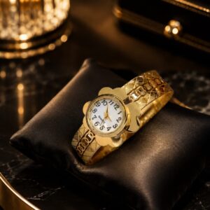 Aurabelle Floral Gold Bracelet Watch