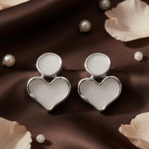 Elegant Heart Drop Stud Earrings