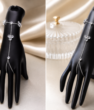 Celeste Crystal Hand Harness Bracelet – silver-tone crystal hathphool